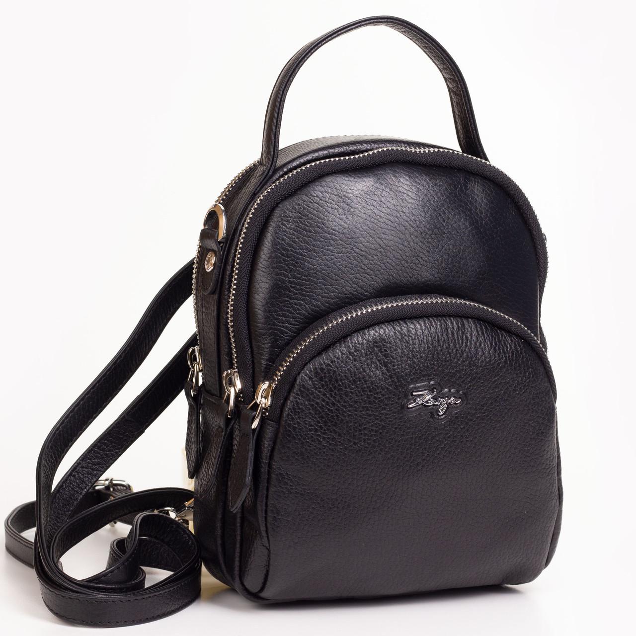 Рюкзак жіночий міський Karya 2304-45 з натуральної шкіри Чорний