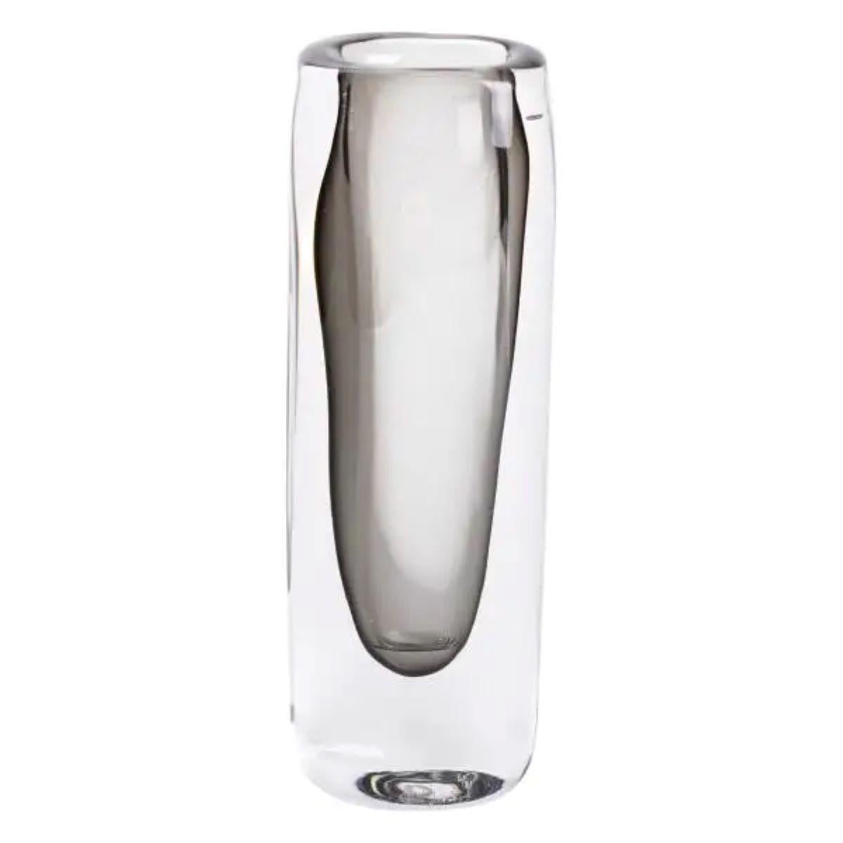 Ваза стеклянная прозрачная для цветов декоративная 7,7х5,5х24,5 см 200 мл Серый (HP-10-16)
