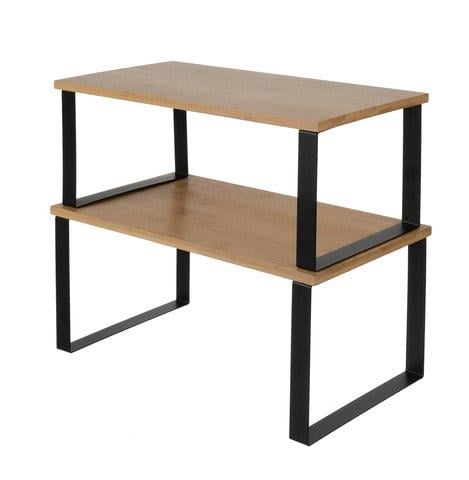 Полки кухонные двухярусные бамбуковые для специй 2 шт. Коричневый/Черный