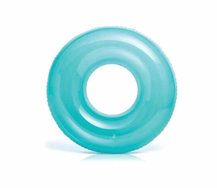 Круг для плавания надувной детский однотонный голубой 76 см Intex 59260 для детей от 8 лет