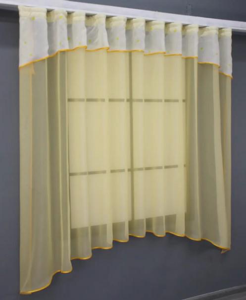 Фіранка арка на кухню 260х170 см Жовтий/Білий (036к) - фото 2 Фіранка арка на кухню 260х170 см Жовтий/Білий (036к) - фото 2
