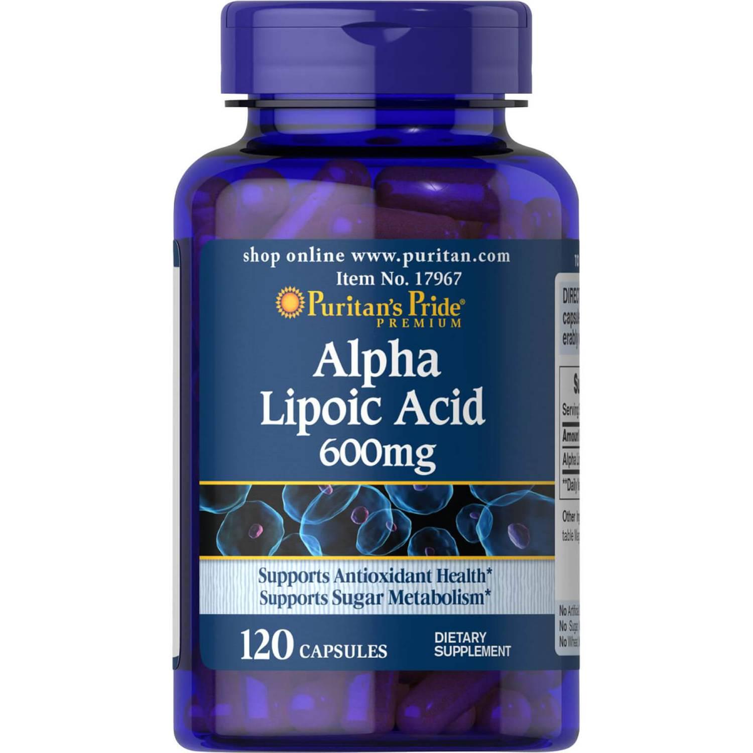 Кислота альфа-липоевая Puritan's Pride Alpha Lipoic Acid 600 mg 120 капс.