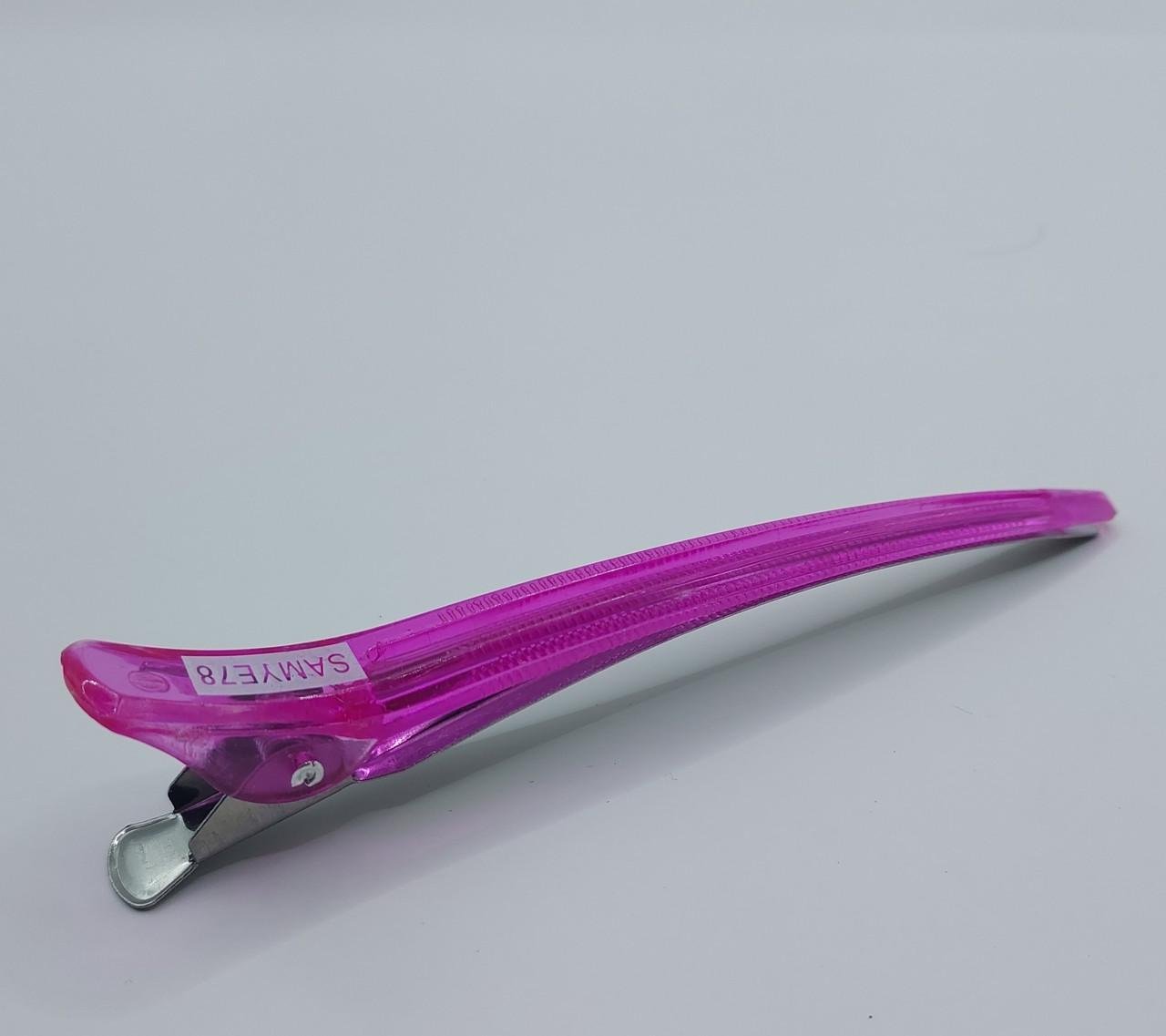 Зажим для волос ДенІС professional SAMYE78 металл/пластик прозрачный 115х13 мм Розовый (1453071311)