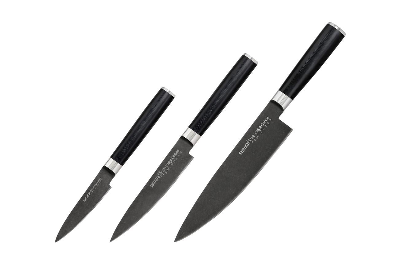 Набор кухонных ножей Samura Mo-V Stonewash 3 пр. (SM-0230B)