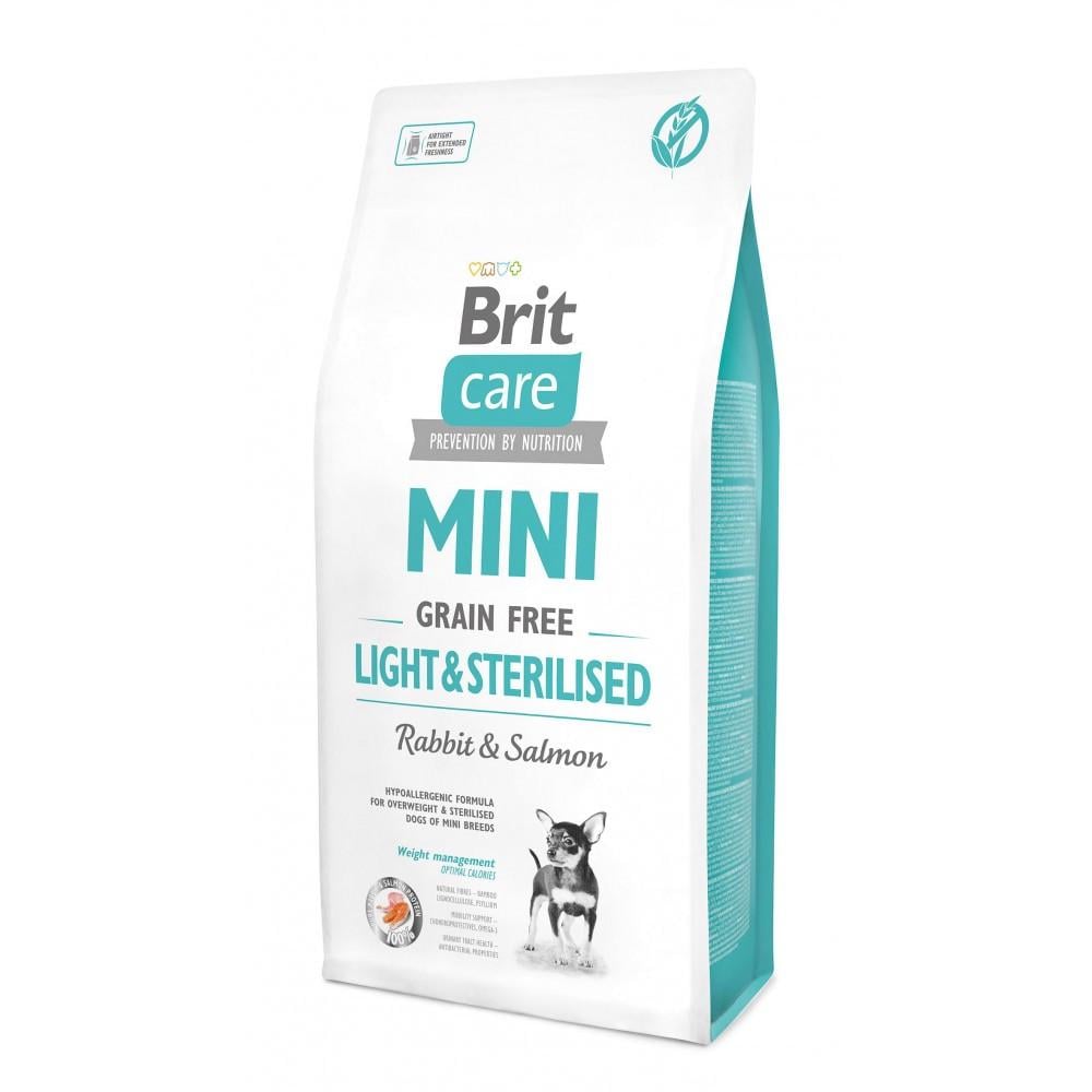 Корм сухой Brit CARE Grain Free Mini Light Sterilised для взрослых собак мелких пород с лишним весом или стерилизованных с кроликом (8595602521081)