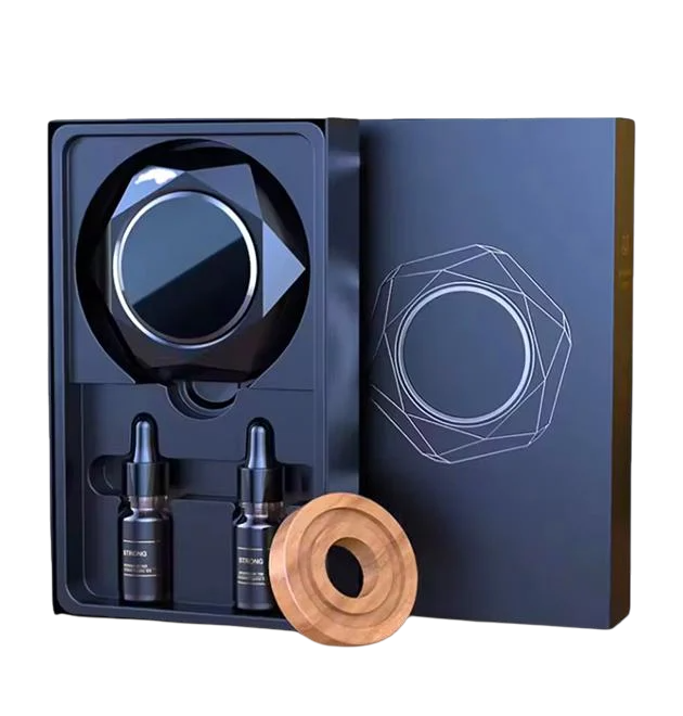 Ароматизатор автомобильный и 2 флакона аромамасла Car Aroma металлический сплав Черный