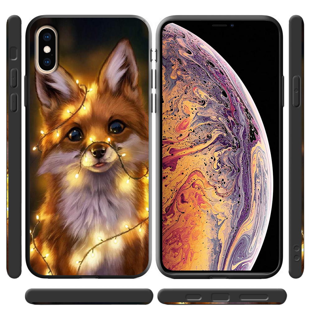 Чехол Boxface iPhone XS Max Рождественская лиса Черный силикон (35321-up2399-41771) - фото 2