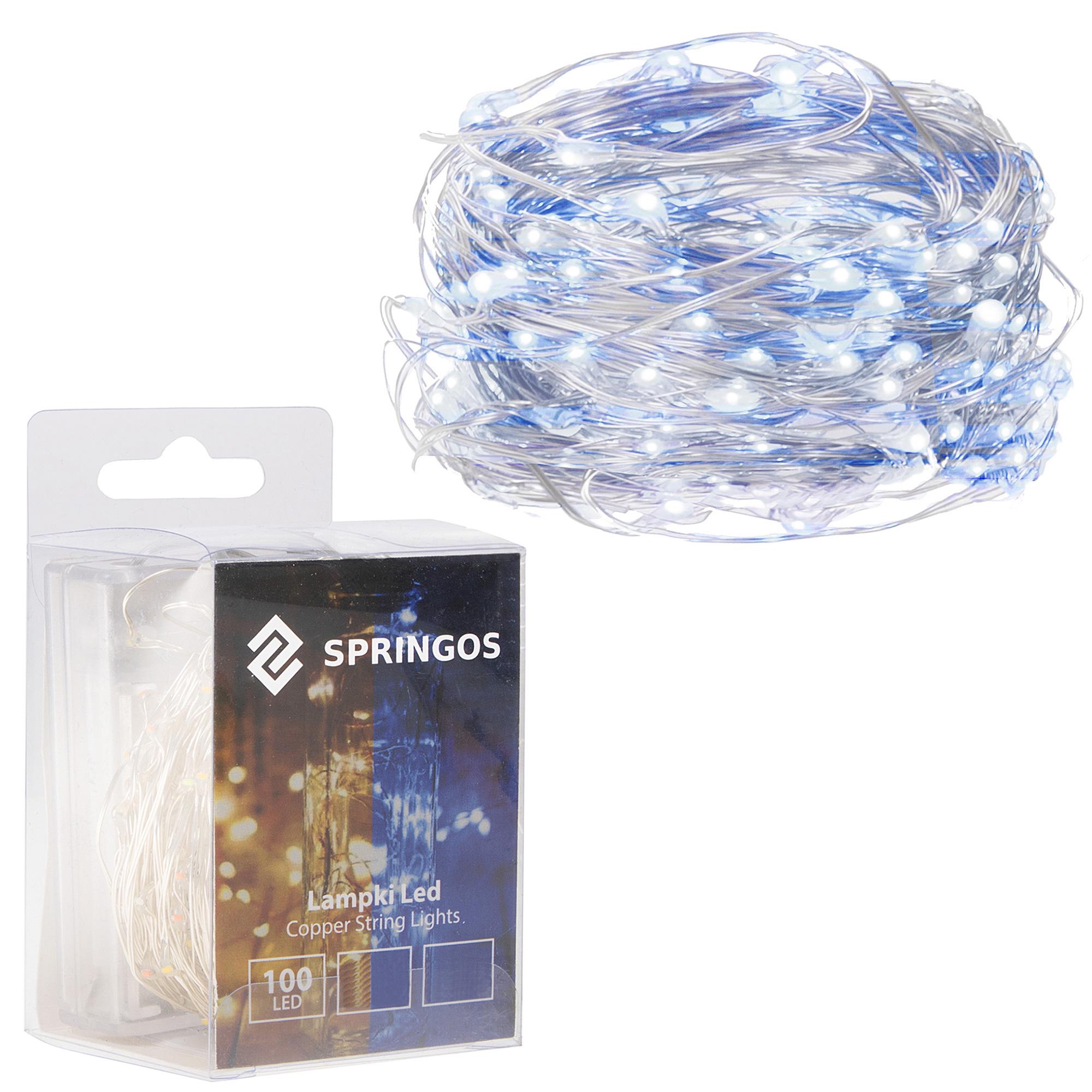 Гірлянда Springos CL0022 на батарейках 100 LED 9,9 м Cold White/Blue - фото 2