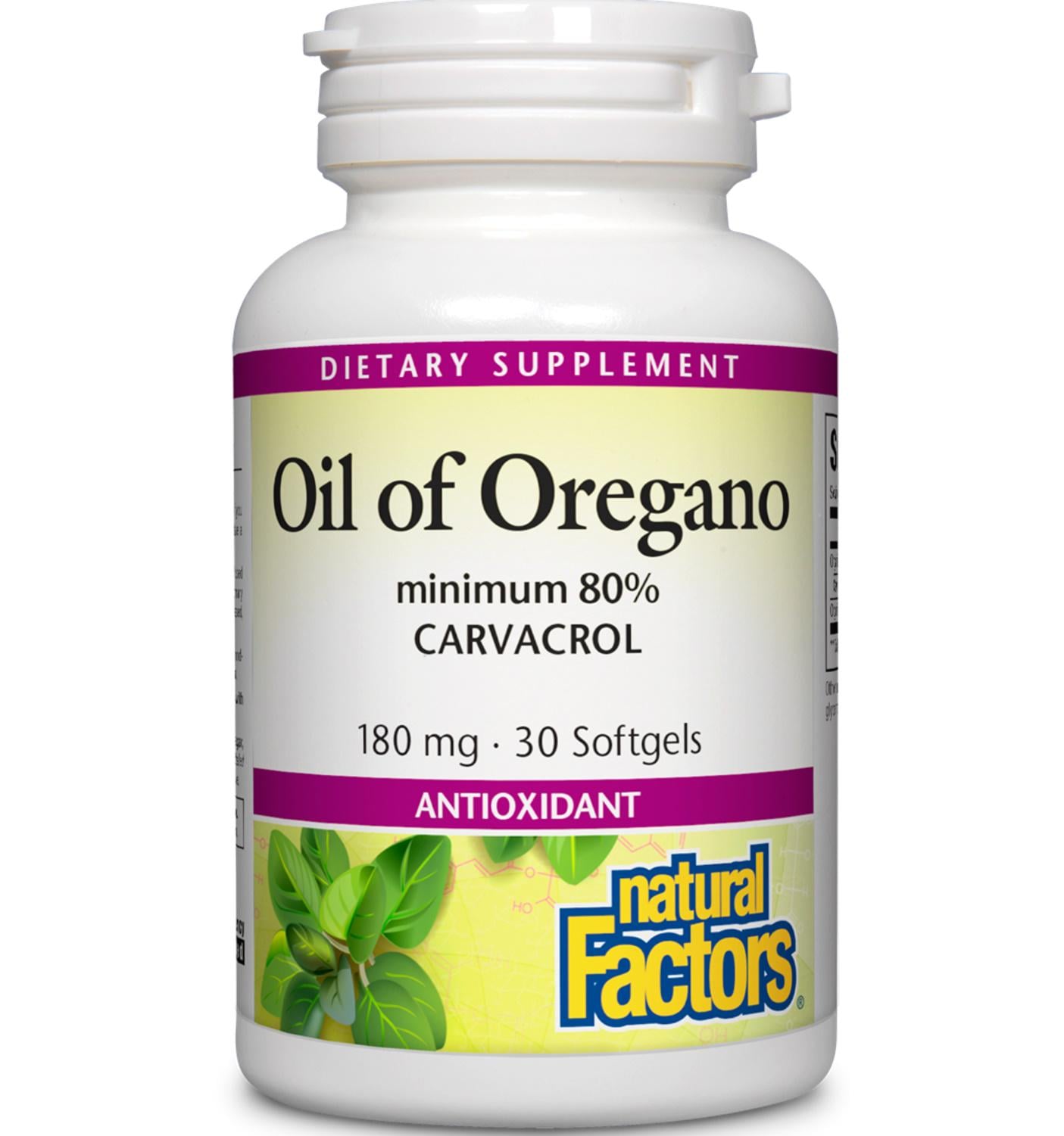 Масло Орегано Natural Factors Oil of Oregano 180 мг 30 Softgels Масло Орегано Natural Factors Oil of Oregano 180 мг 30 Softgels