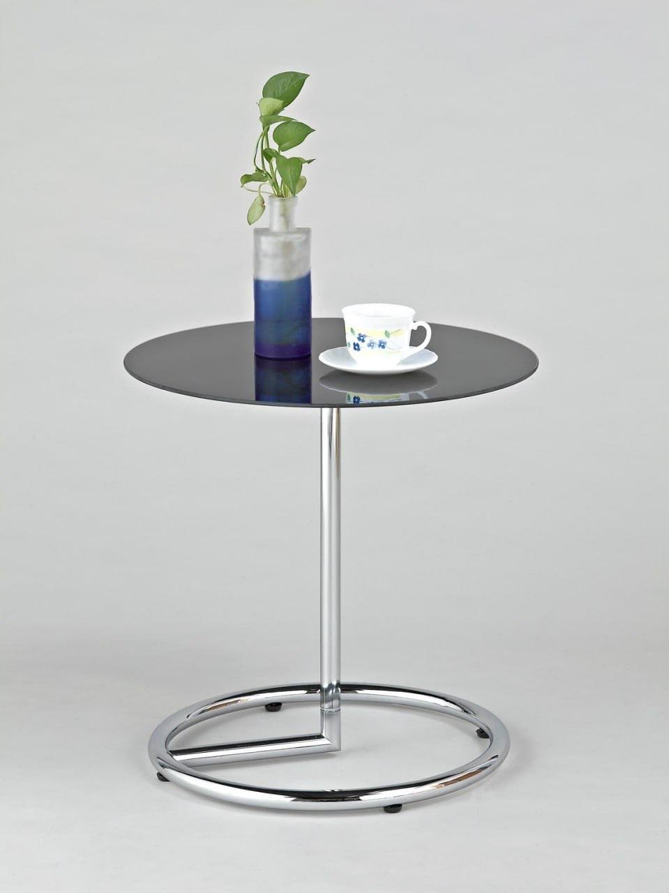Столик со стеклянной столешницей и хромированным основанием (DA66104C04)