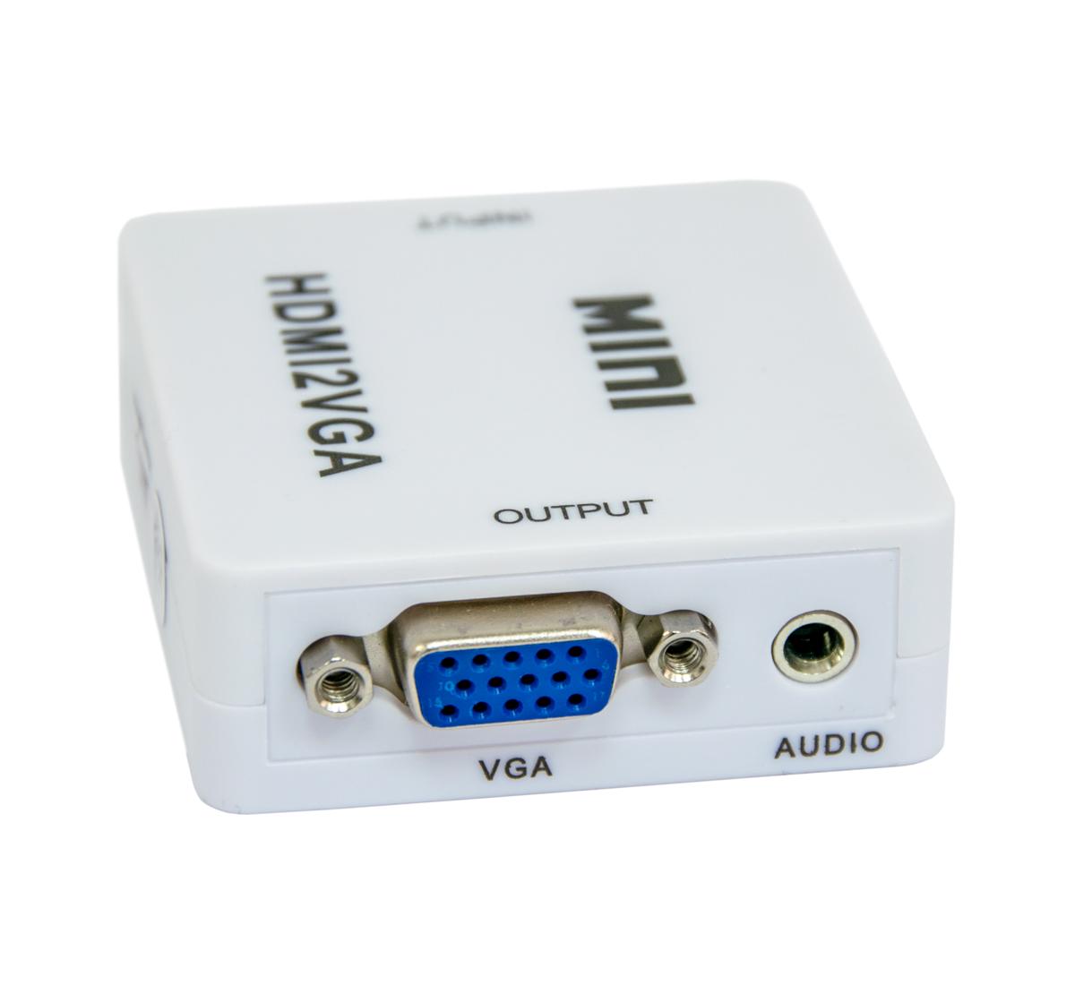 Переходник с HDMI на VGA с дополнительным питанием MINI HDMI2VGA (1008558-White) - фото 3