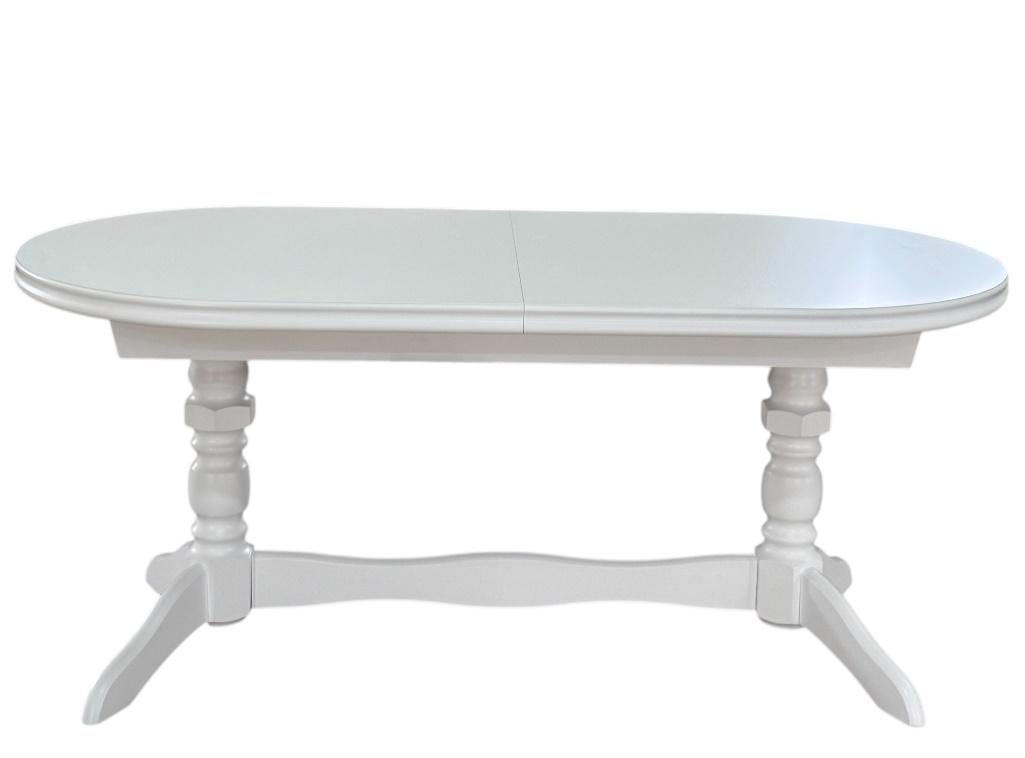 Обеденный стол раскладной овальный Скиф СТ-12 180х90/220х90 см Белый (26484401)