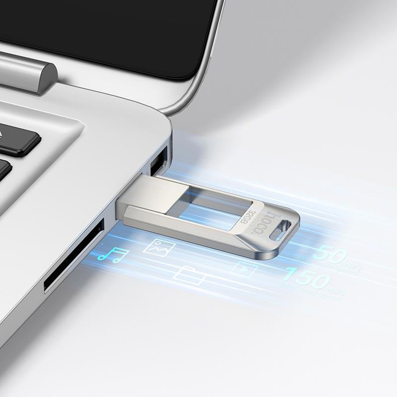 Флеш-память USB Hoco UD16 32 Гб USB 3.0 Silver (17548) - фото 3 Флеш-память USB Hoco UD16 32 Гб USB 3.0 Silver (17548) - фото 3