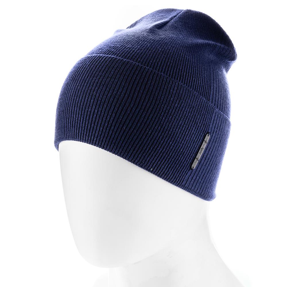 Шапка-біні Zolly ZH251 з віскози одинарна з відворотом One size Синій (147036)