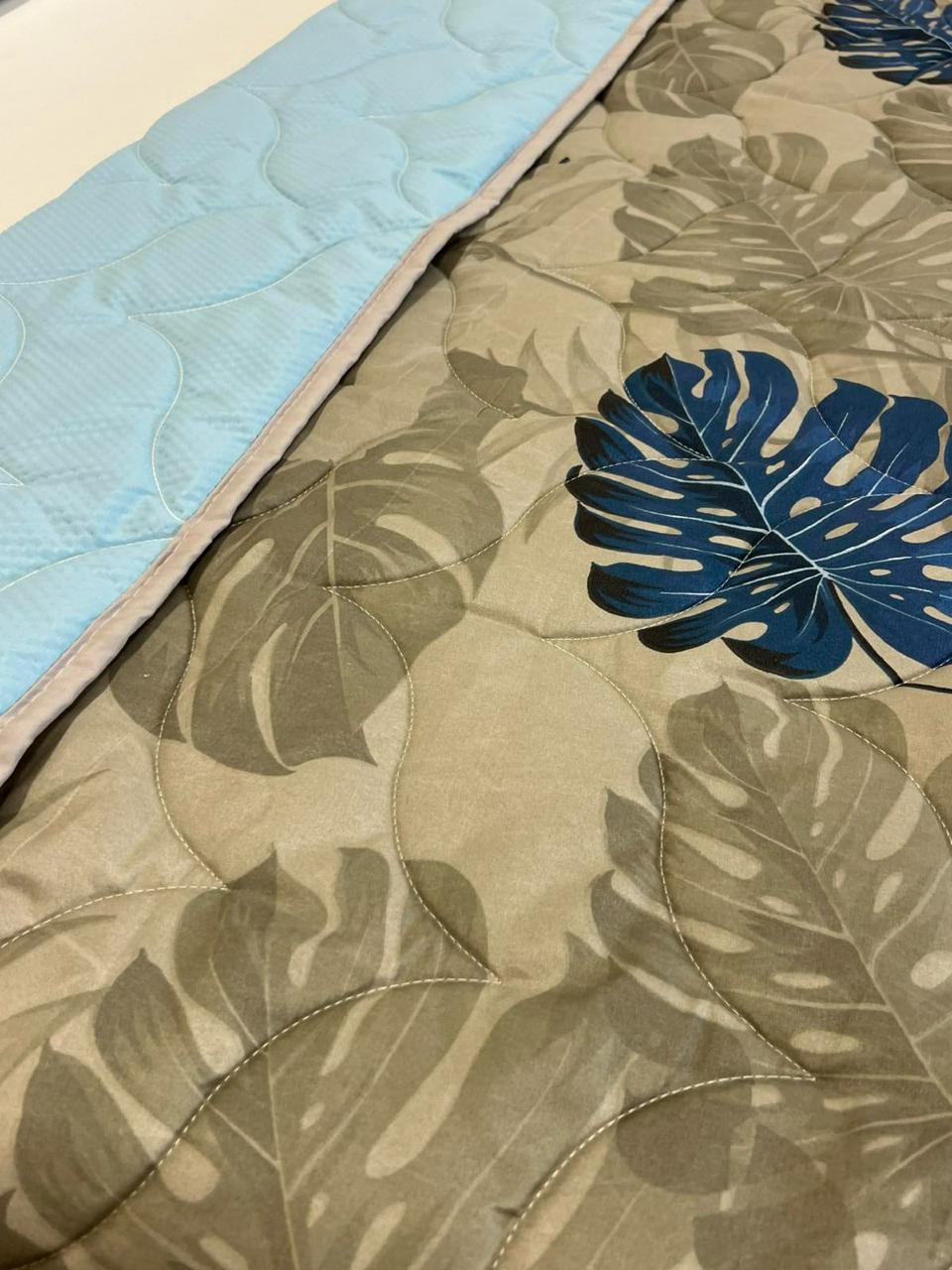 Одеяло летнее двухстороннее с рисунком євро 200x220 см Серый (27481087) - фото 5