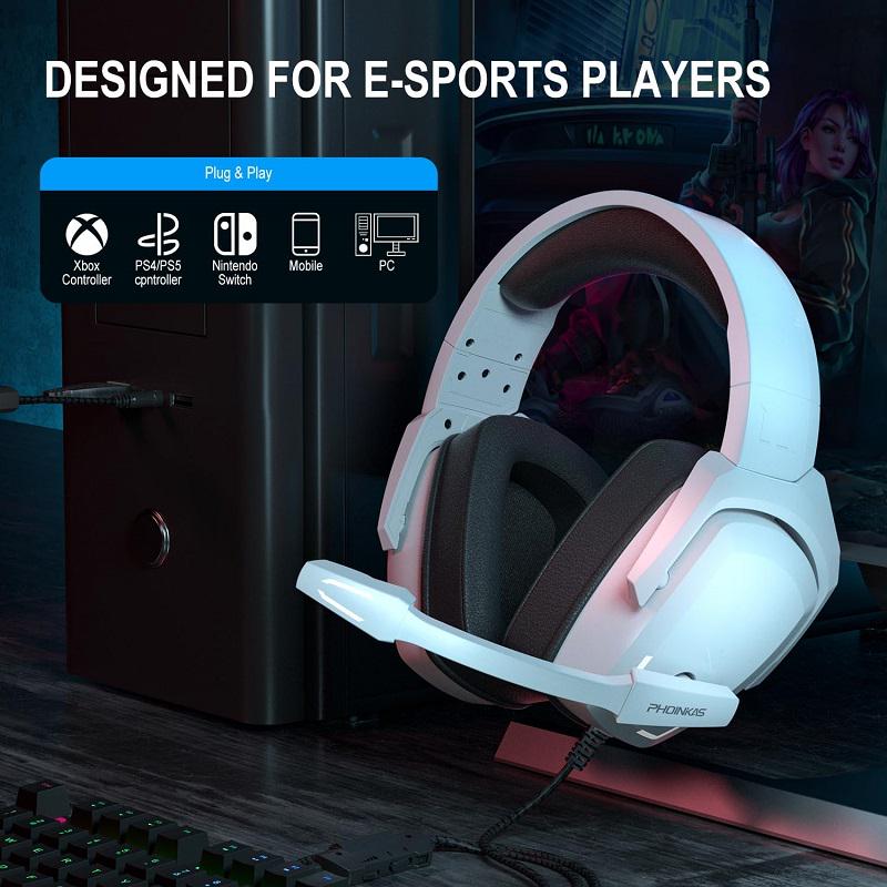 Наушники геймерские Kotion Each H-6 с поддержкой объемного звука 7,1 Белый (2375) - фото 5 Наушники геймерские Kotion Each H-6 с поддержкой объемного звука 7,1 Белый (2375) - фото 5