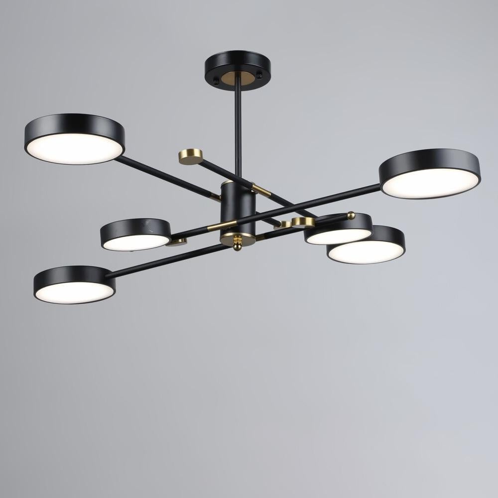 Люстра стельова світлодіодна LED Light House SRS-19693/6 BK+COP Чорний