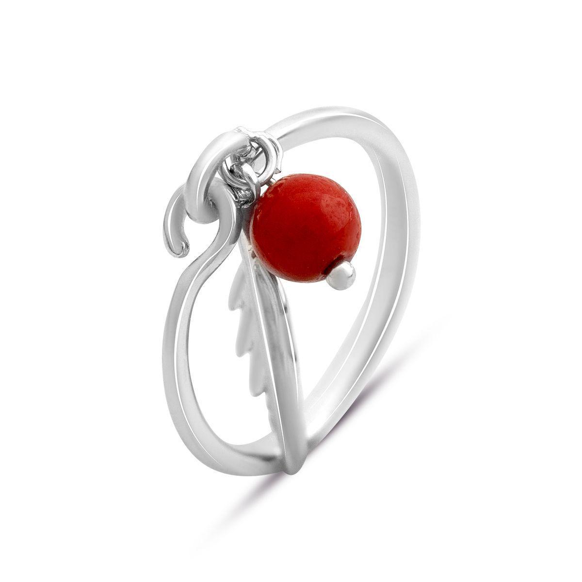 Кольцо серебряное с кораллом 1,95 г р. 17 (2147206)