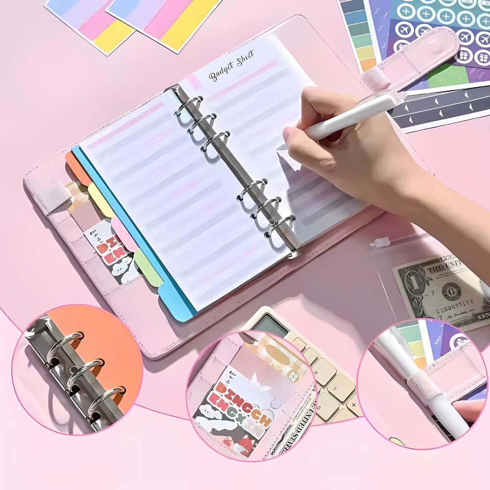 Блокнот-планер для грошей бюджету та зберігання фінансів/для ведення обліку доходу формат А6 Рожевий - фото 6