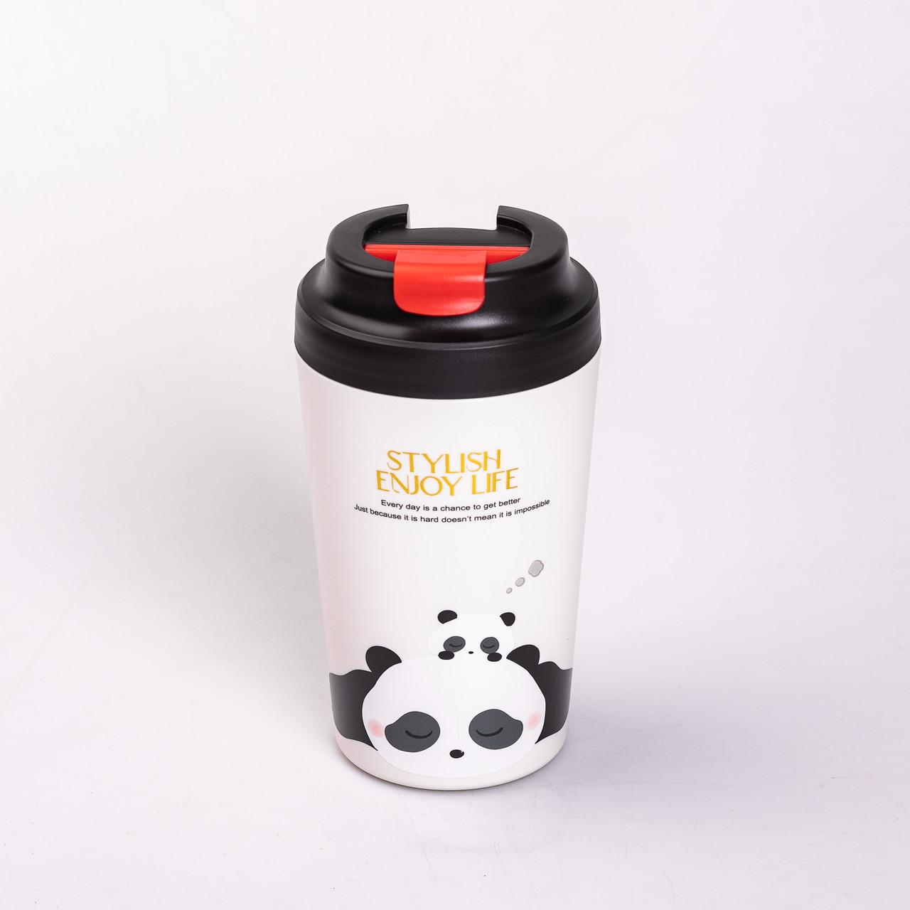 Термокружка Panda із керамічною колбою 380 мл Чорний (HP-14-12B) - фото 2 Термокружка Panda із керамічною колбою 380 мл Чорний (HP-14-12B) - фото 2