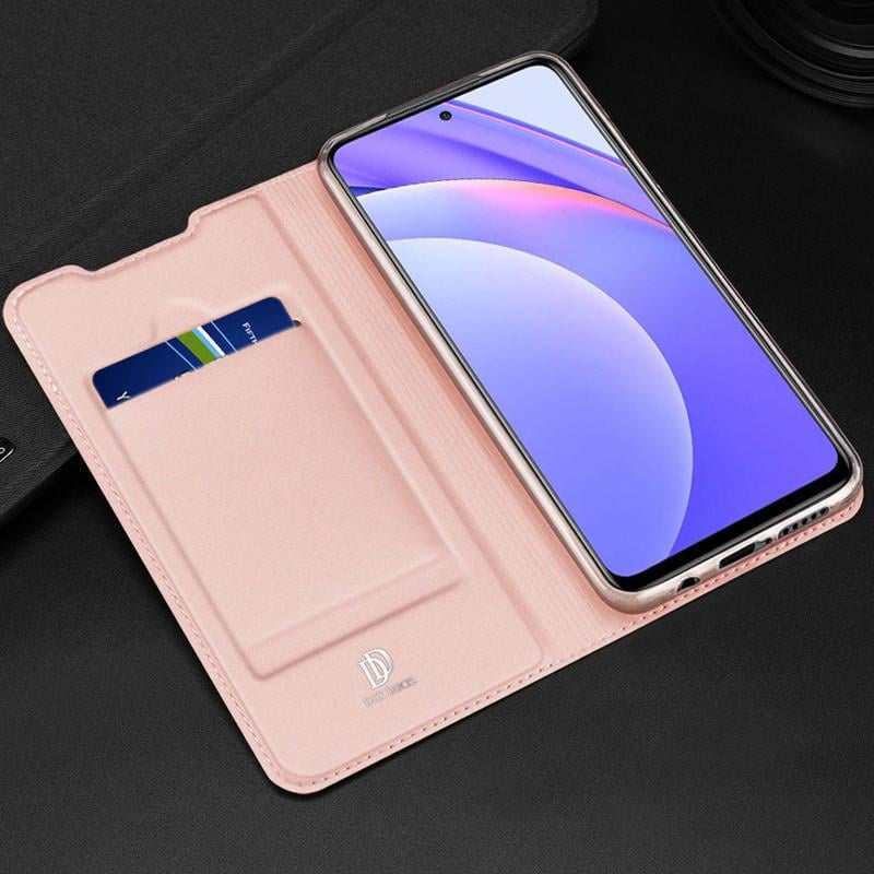 Чехол-книжка Dux Ducis с карманом для Xiaomi Redmi Note 9 Pro 5G Rose Gold (160258) - фото 5