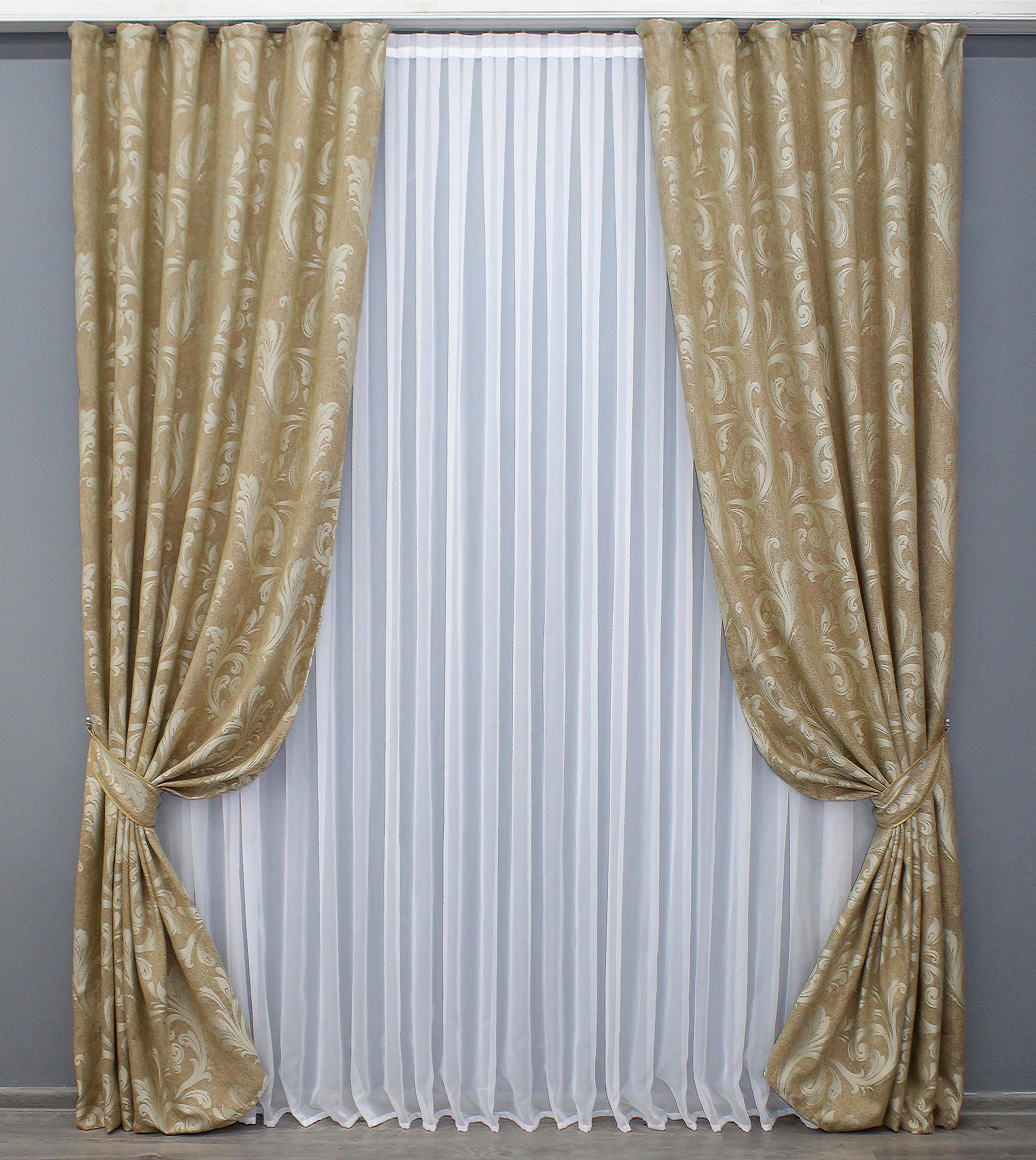 Комплект штор VR-Textil Лилия № 1375ш 150х270 см 2 шт. Желтый (33-0234)