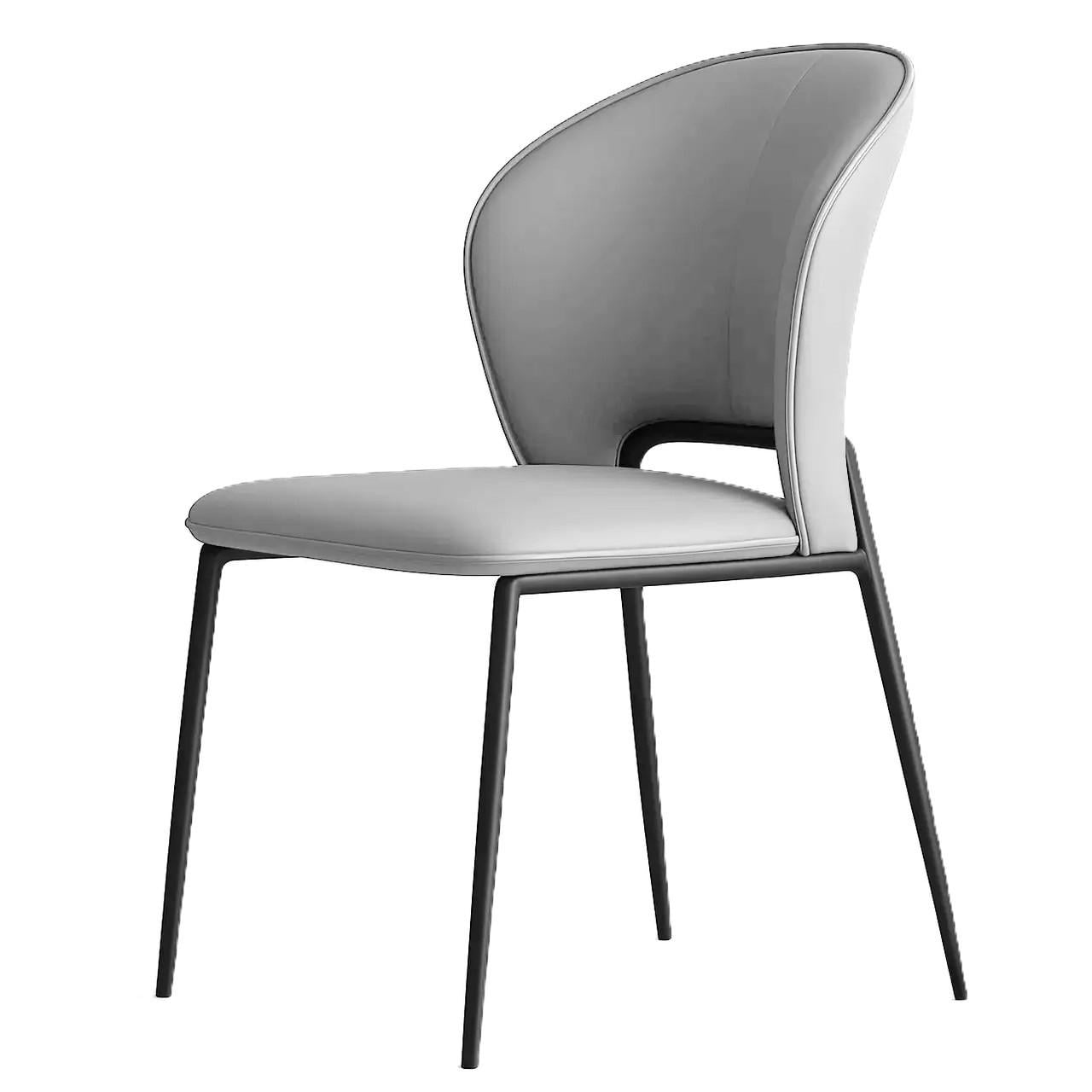 Кухонный стул RIAS DSF-136 с широкой спинкой и металлическим каркасом Light Grey (3_07954)
