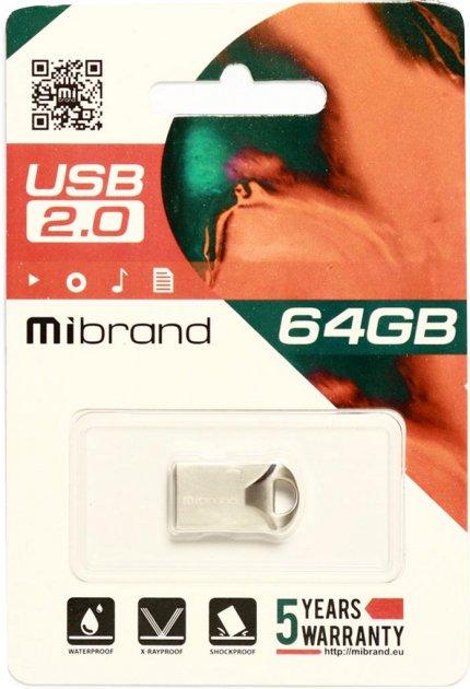 Флеш-память USB Mibrand Hawk 64Gb USB 2.0 Серебристый - фото 2 Флеш-память USB Mibrand Hawk 64Gb USB 2.0 Серебристый - фото 2