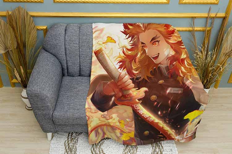 Плед Strong Kyojuro Rengoku Demon Slayer плюш однослойный 135х150 см (113763)