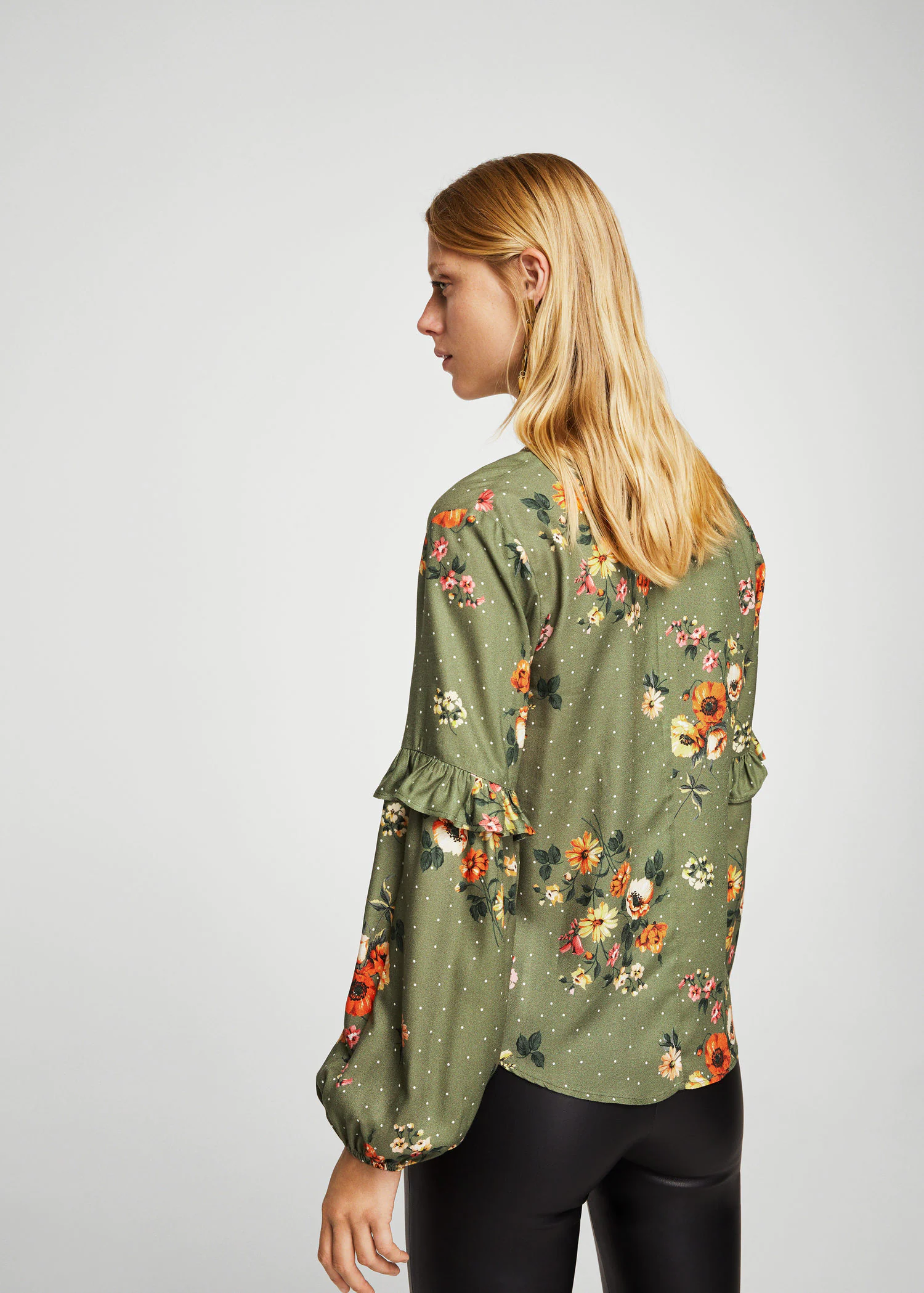 Блузка Mango L Хаки (2000001058381) - фото 3 Блузка Mango L Хаки (2000001058381) - фото 3