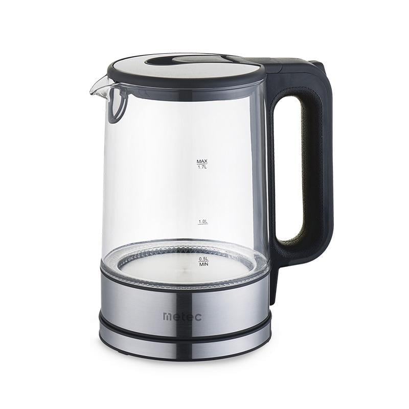 Электрочайник Metec EK-02GB стекло 1850-2200 Вт 1,7 л Черный (700012)