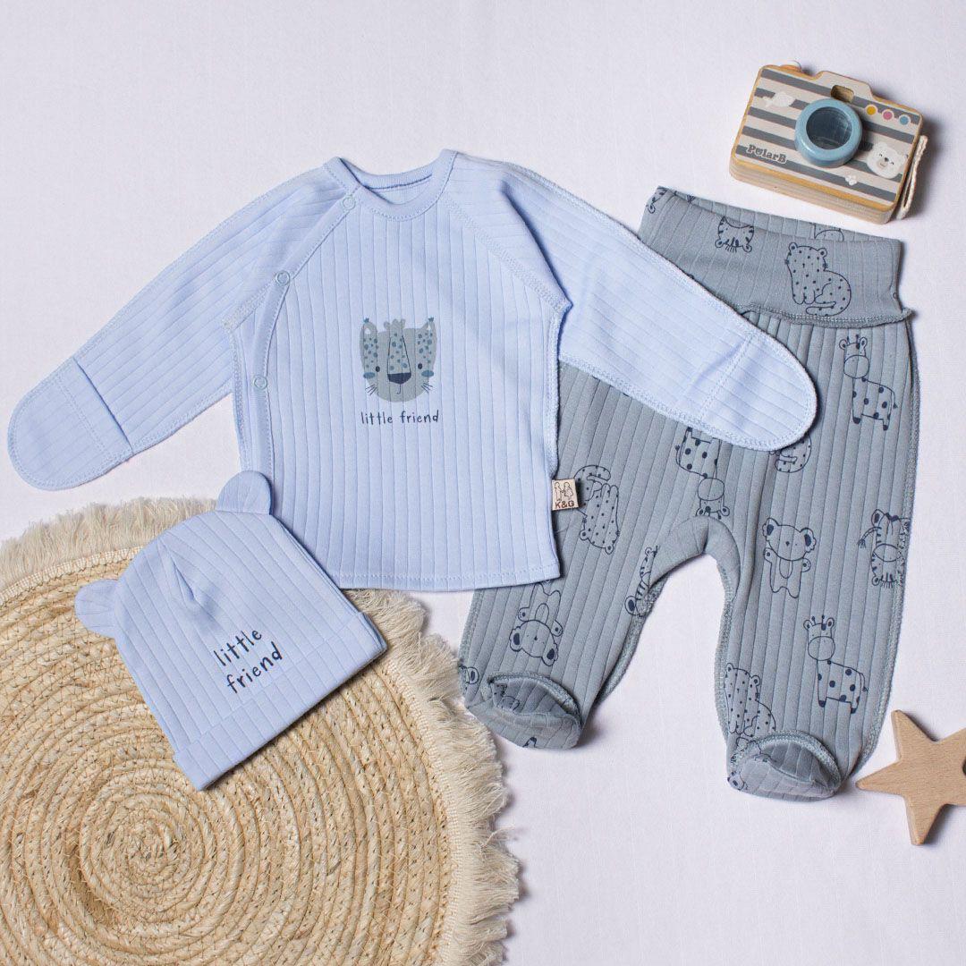 Комплект RoyalBaby Little Friend интерлок 3 шт. р. 62 Голубой (143852-19276)