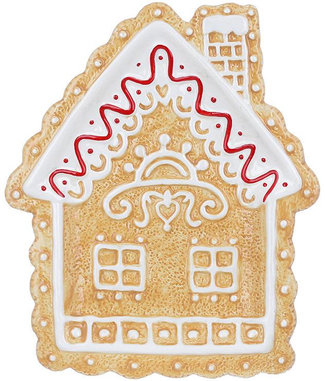 Тарелки керамические Пряничный Домик 4 шт. 26х22 см Светло-коричневый