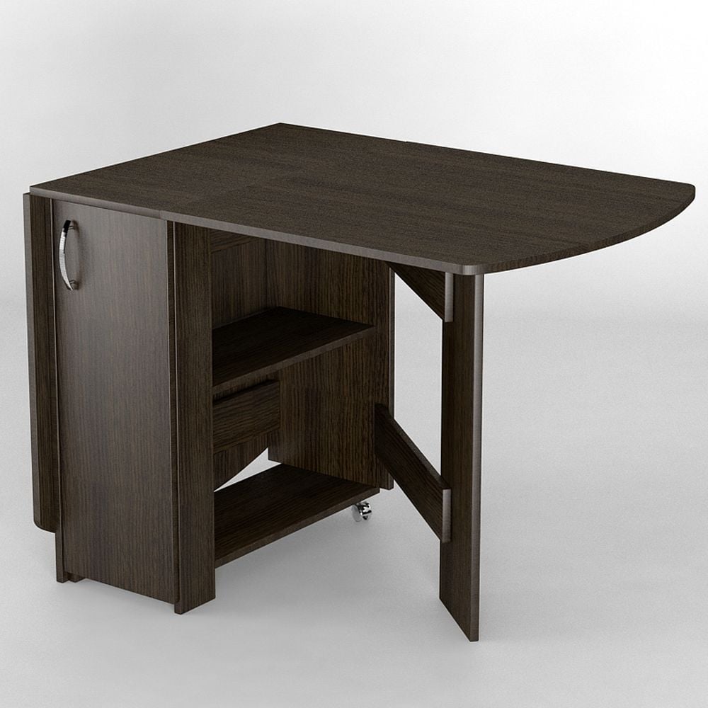 Стол-книжка Тіса-меблі К-2 на колесах 750x700x1700 мм Венге (61bc63a8c4d20c2d9f404272)