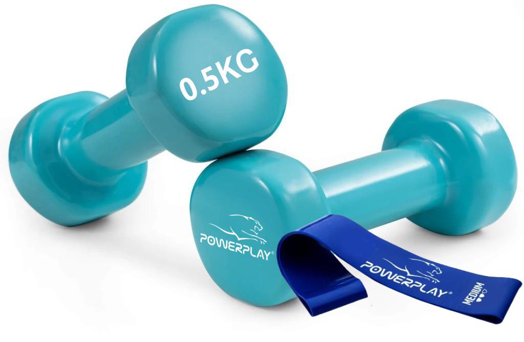 Гантели виниловые PowerPlay PP 4103 2 шт. 0,5 кг Голубой (A-013161)
