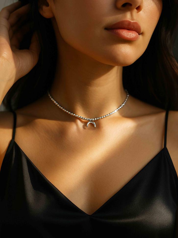 Чокер LeBijou з натурального каменю гематит з місяцем (5463)