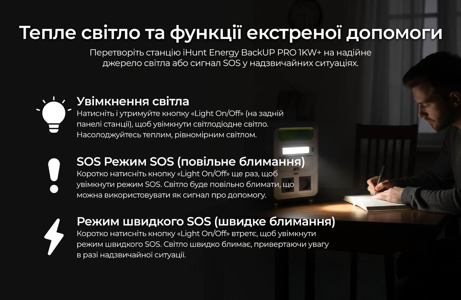 Электростанция iHunt Energy BackUp PRO 1KW+ 1024 Wh 1200 W чистая синусоида UPS - фото 18