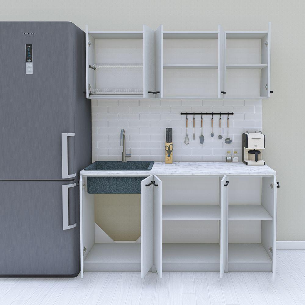 Кухня готова 1,6 м 160 см Світло-сірий (МП43) - фото 2 Кухня готова 1,6 м 160 см Світло-сірий (МП43) - фото 2