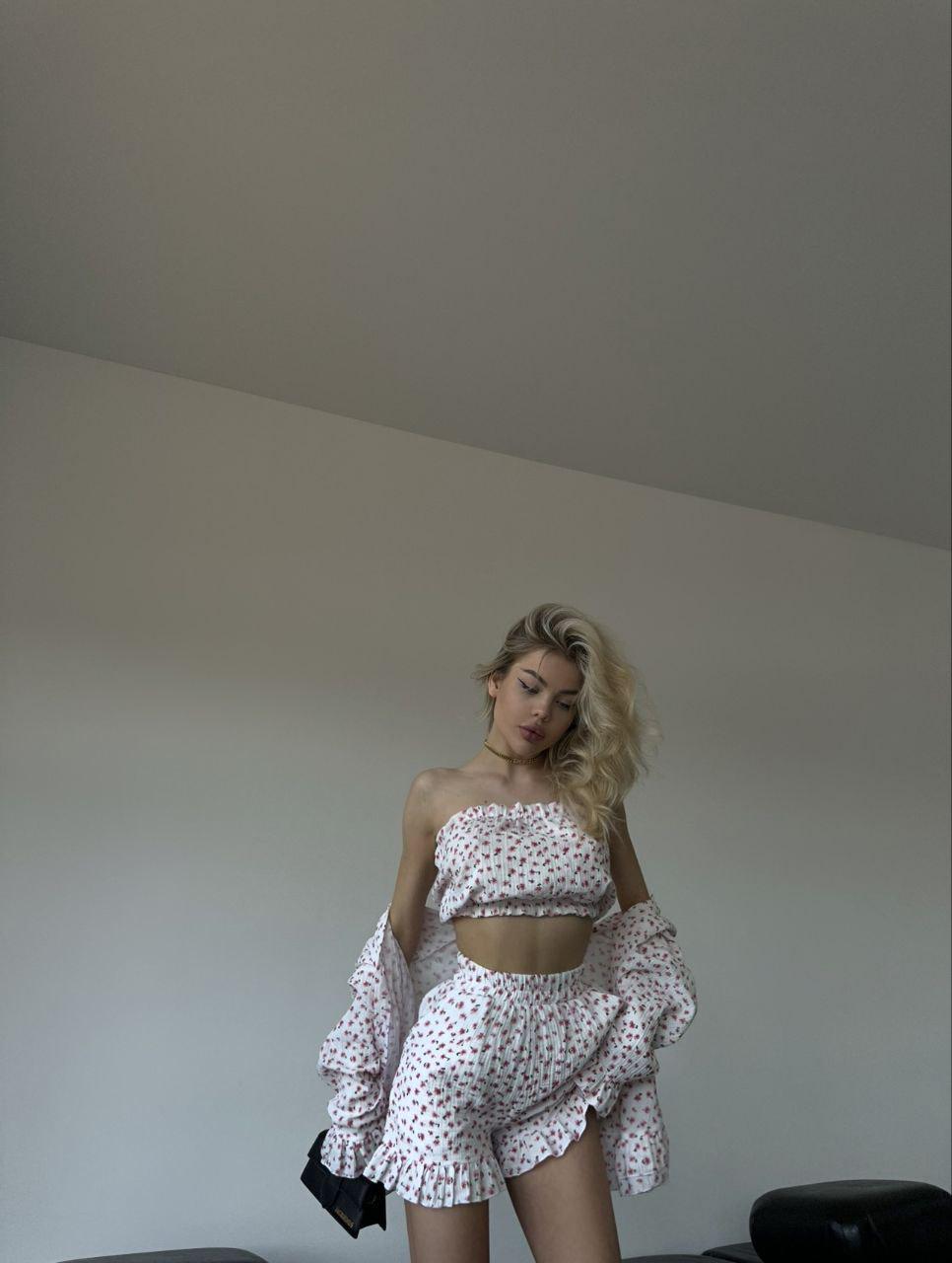 Костюм женский муслин р. 42-46 Бело-красный (ПВ23-7166/Д) - фото 12 Костюм женский муслин р. 42-46 Бело-красный (ПВ23-7166/Д) - фото 12