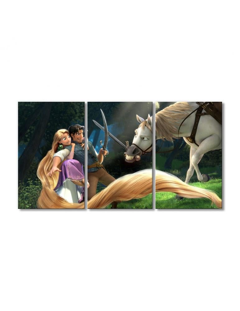 Картина модульная Приключение Рапунцель 3 модуля 50x75 см