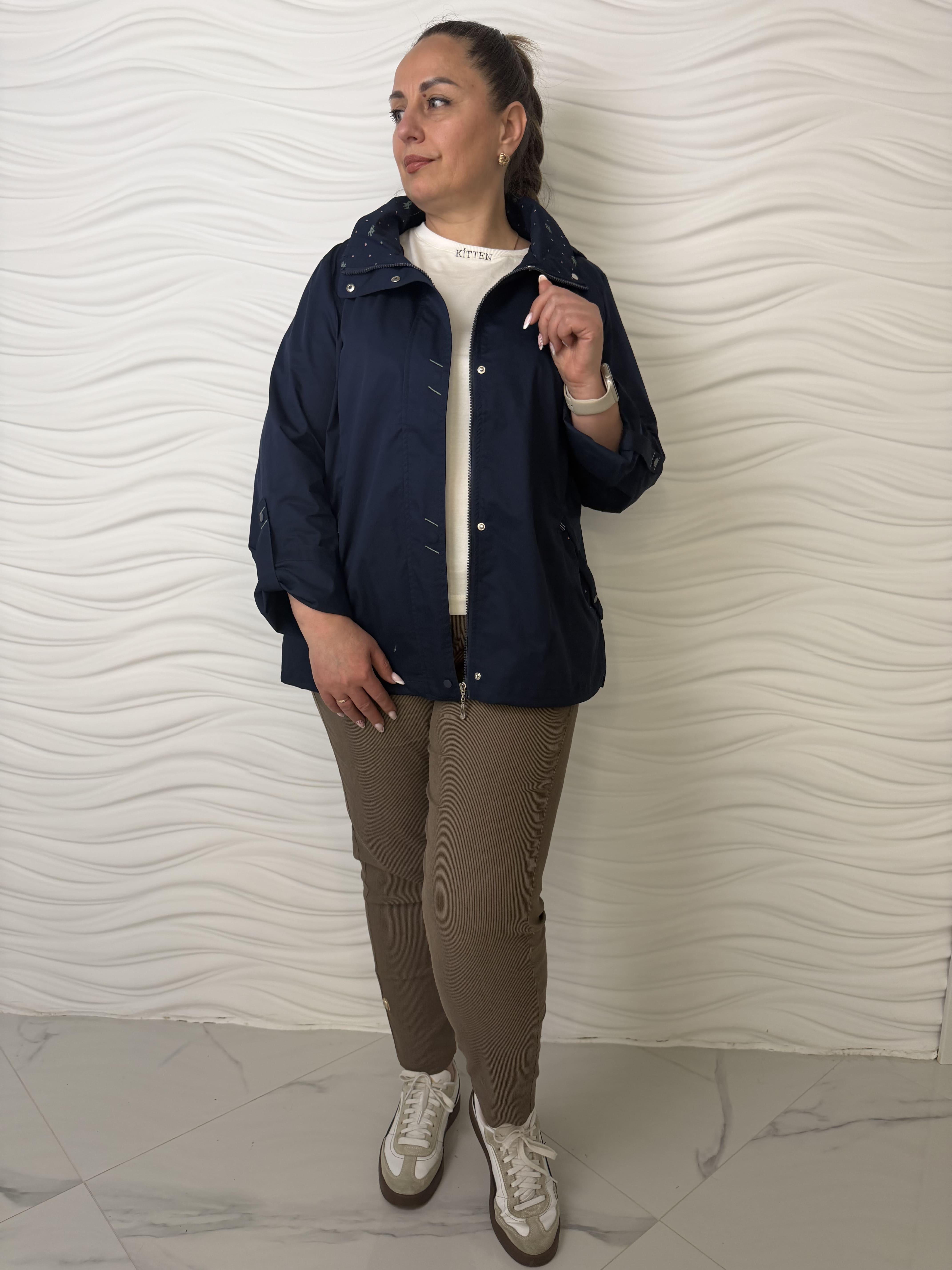Куртка-ветровка женская котон 2XL Синий (856/2XL(C))