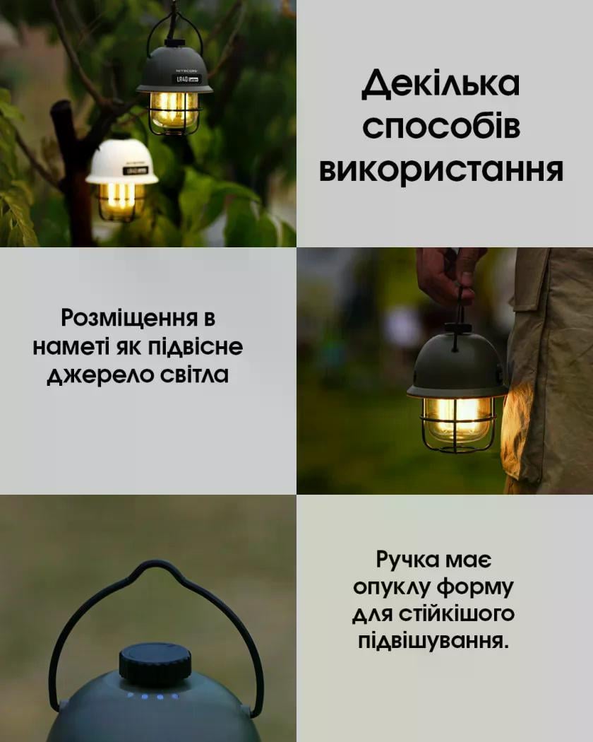 Ліхтар кемпінговий зPower Bank Nitecore LR40 USB Type-C Зелений (27831833) - фото 9