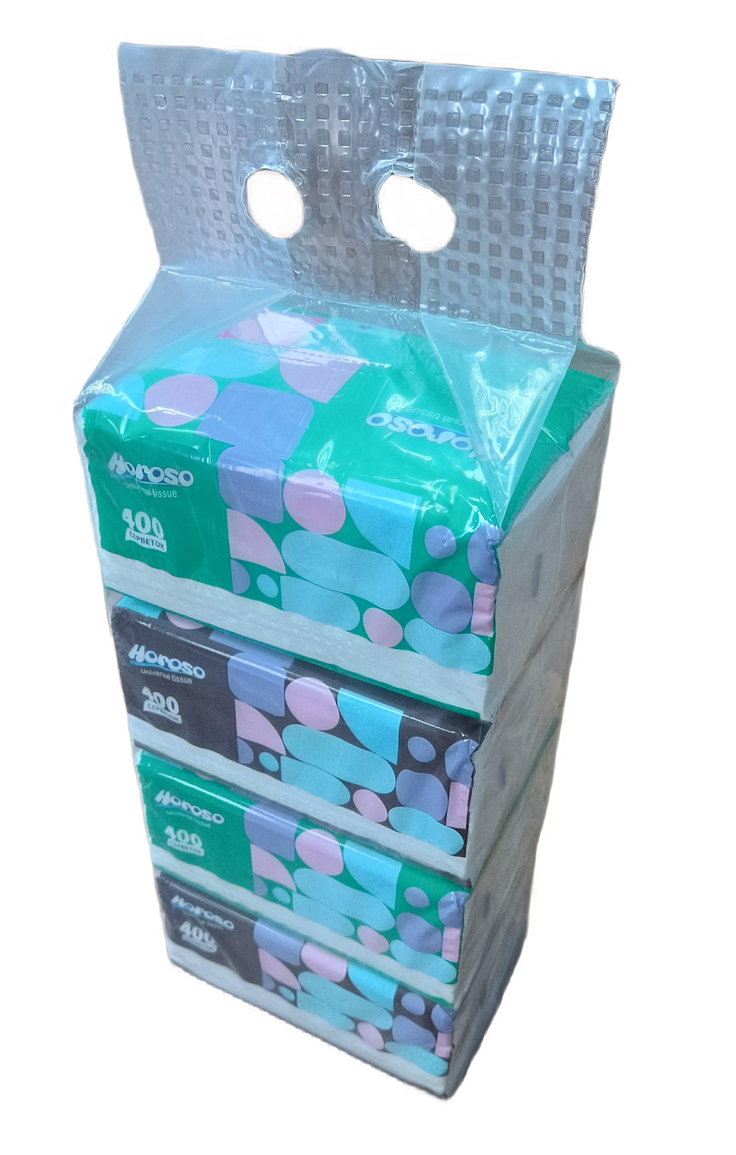Серветки сухі Horoso 3 шари спайка 4 упаковки 1600 серветок 20х14 см (11493628)