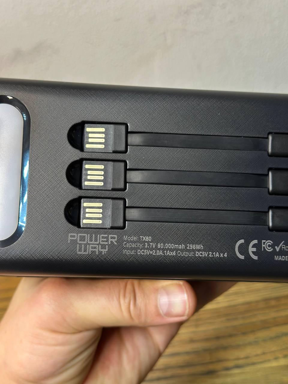 Повербанк Power Way TX60 80000 mAh 4xUSB 2xUSB Fast Сharging (142466) - фото 4 Повербанк Power Way TX60 80000 mAh 4xUSB 2xUSB Fast Сharging (142466) - фото 4