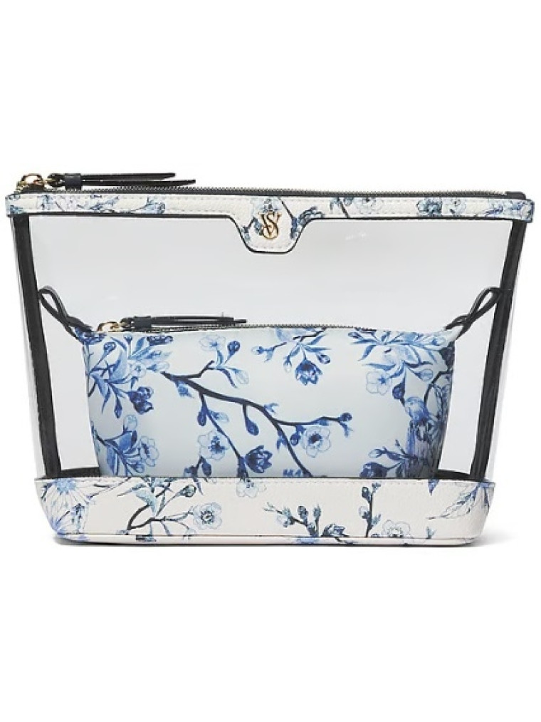 Набір косметичок Victoria's Secret 2-Piece Makeup Bag Білий з синім (22901171)