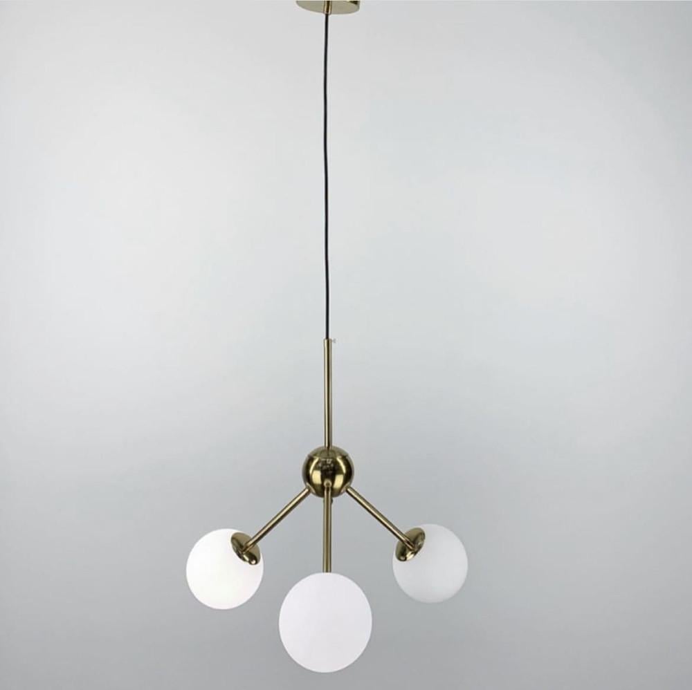 Светильник подвесной/потолочный с 3 белыми плафонами (AOC 9/3 GD)