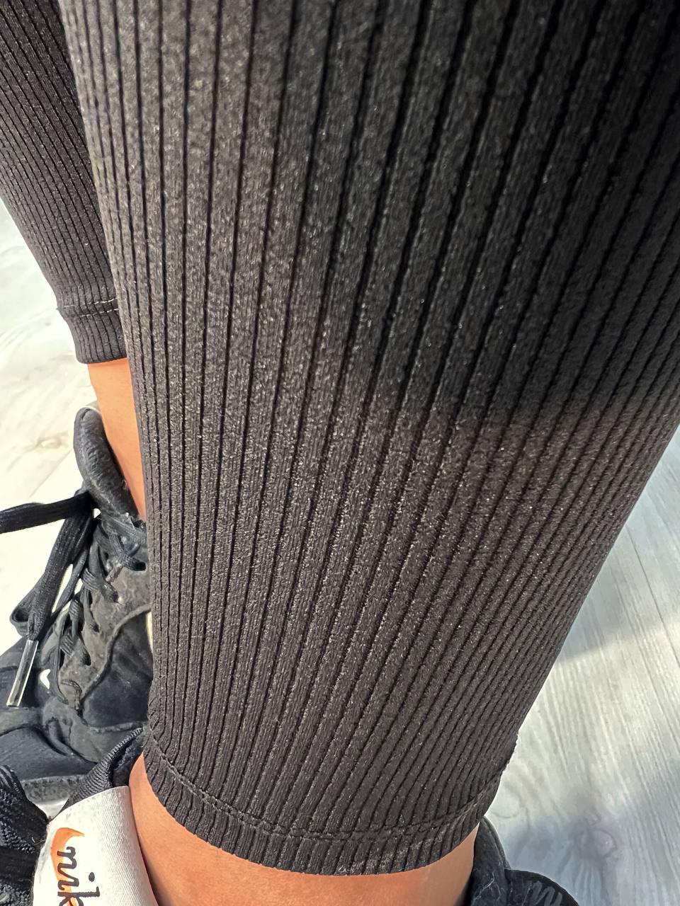 Лосины женские LADY HUREM 2395 рубчик широкий пояс утепленные 4XL Черный (1078) - фото 9