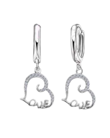 Подвески Liresmina Jewelry Серебряное сердце с надписью Love покрытая фианитами 3,7 см Серебристый (1822864739)