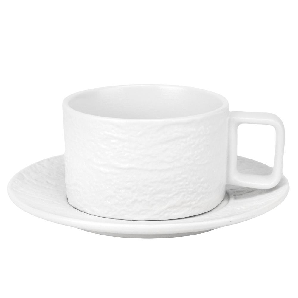 Кружка з блюдцем Оксамит біла 200 мл (9182-026)
