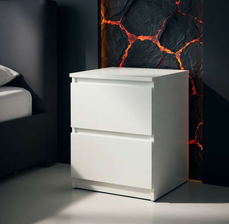 Тумба прикроватная Мастер Форм Брайт 2 ящика 400х376х511 мм Белый (203733)